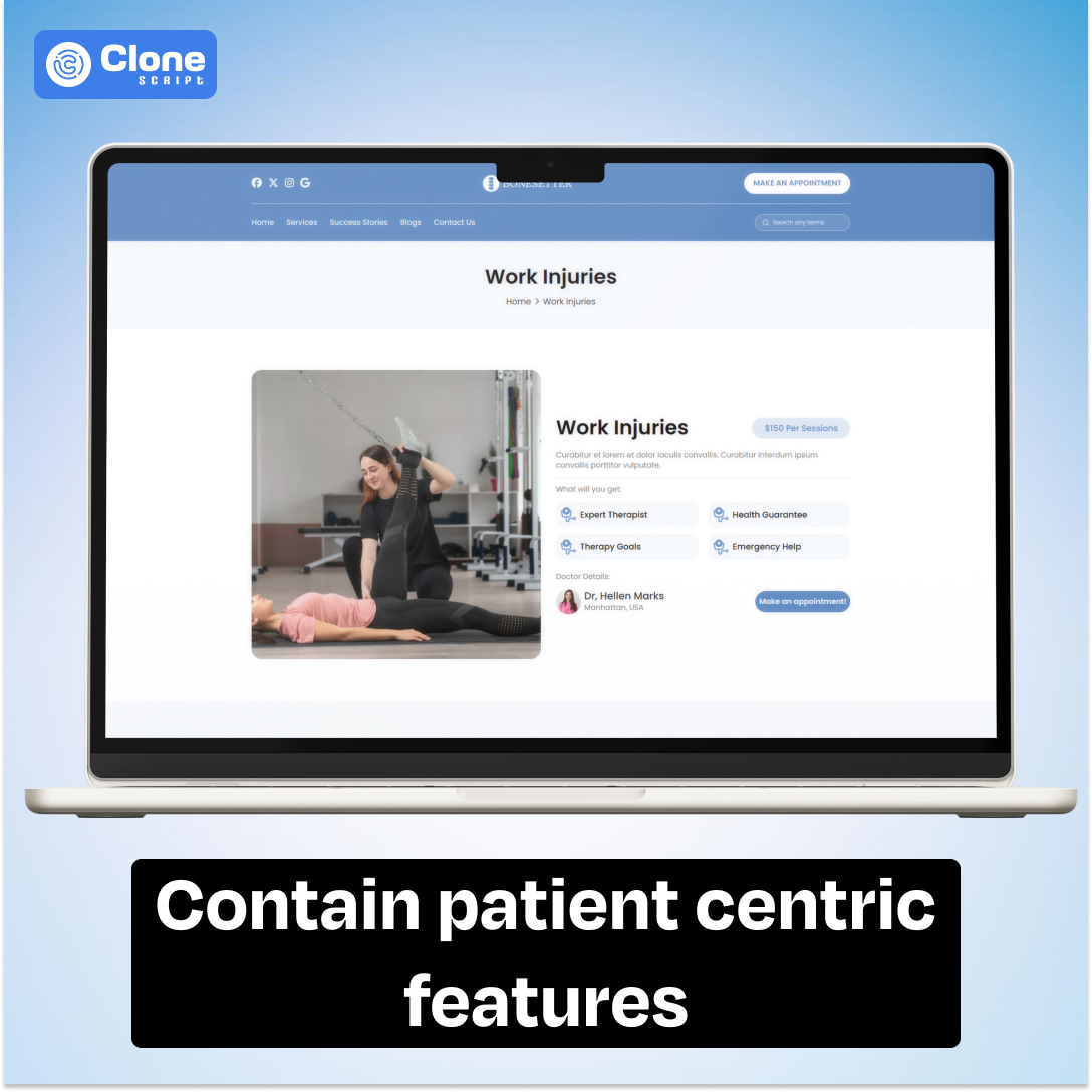 When choosing the physiotherapy website template prefer the patient centric features.