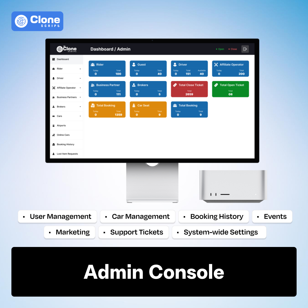 With admin panel you can manage the entire booking platform with ease and make the operation efficient.