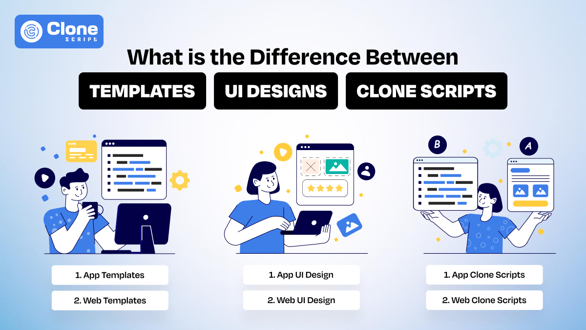 The Difference Between Templates, UI Designs, and Clone Scripts