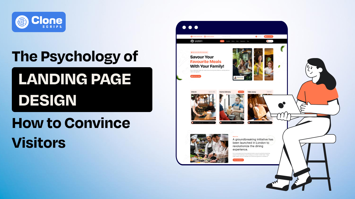 Design a landing page for the website considering the psychological principles that convince users.