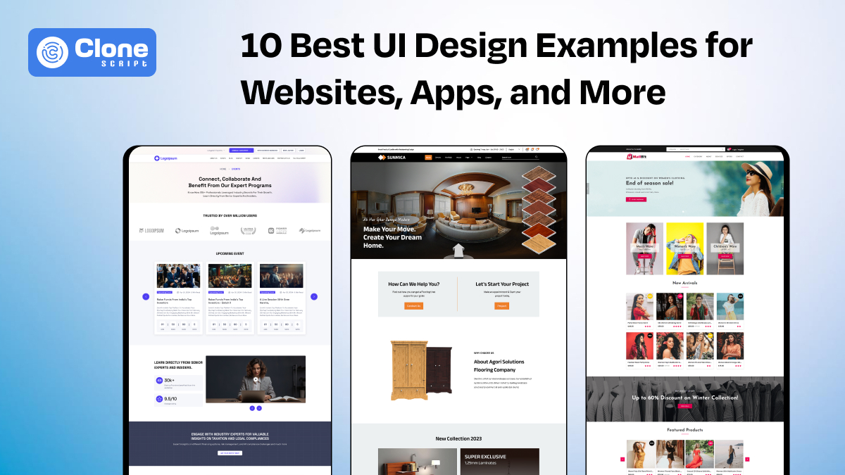 Best UI design examples for websites, apps, and ready-made web apps.