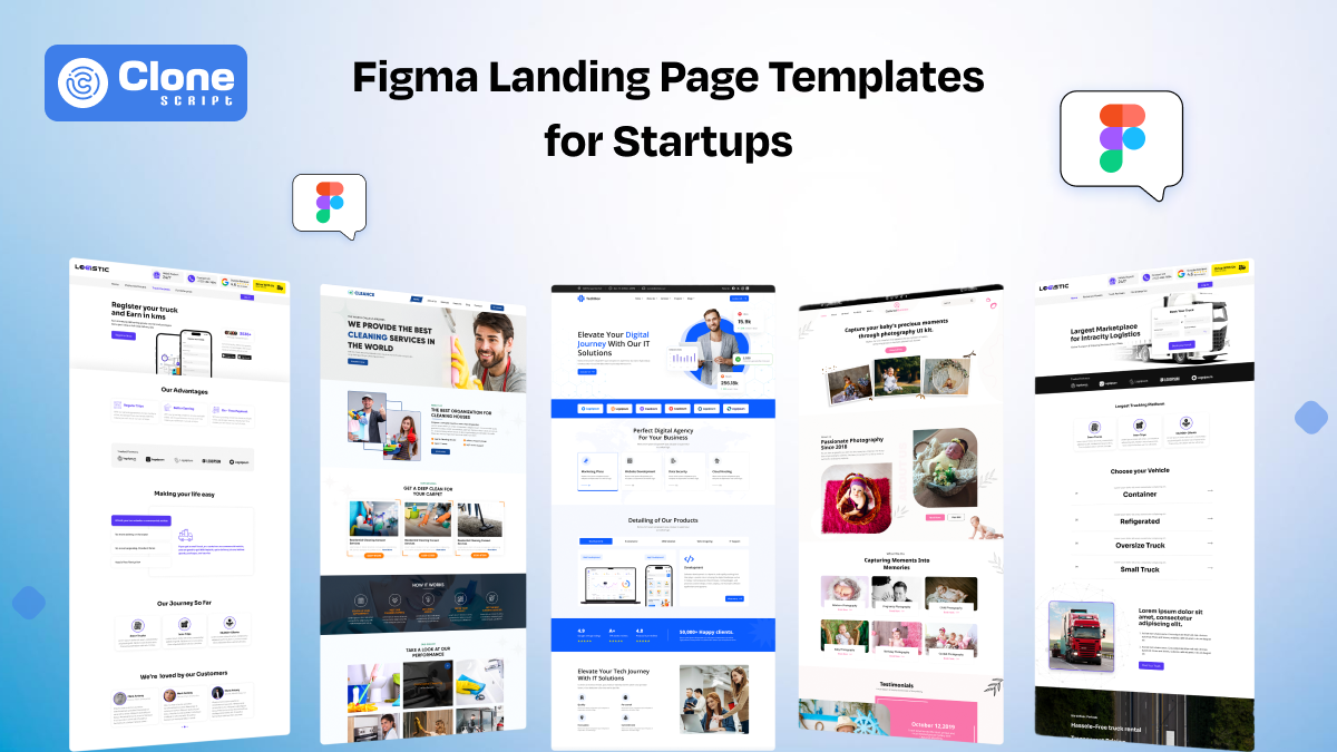 7 Figma Landing Page Template Collection for Startups
