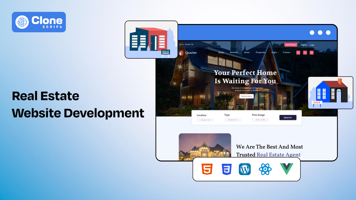 Website design tips for creating a professional real estate platform to increase conversion rates.