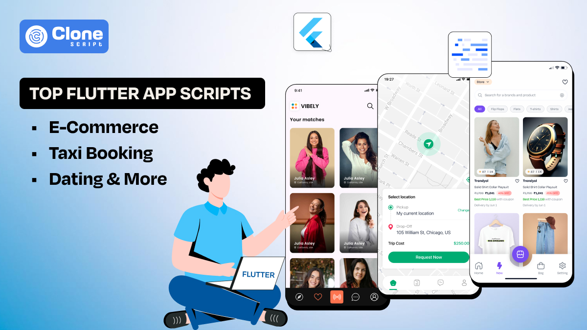 Top Flutter App Scripts for E-commerce, Taxi Booking, Dating & More