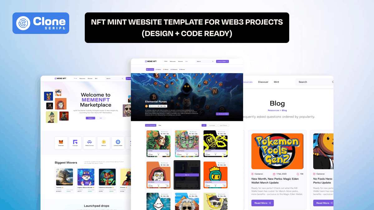 NFT Mint Website Template for Web 3.0 Projects (Design + Code Ready)