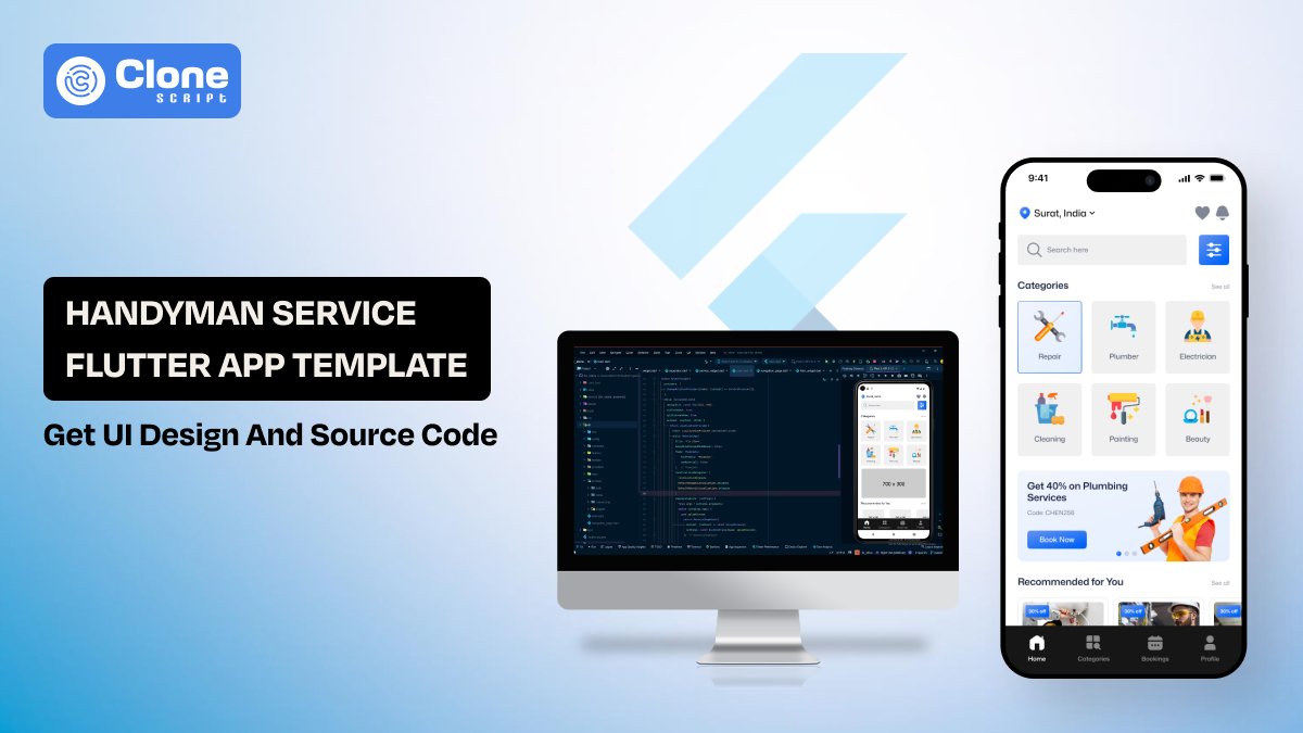 Handyman Service Flutter App Template with Booking & Admin Dashboard