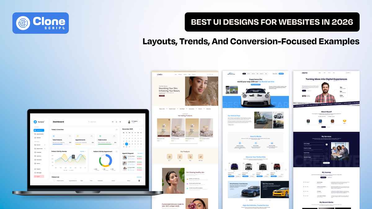 Best UI Designs for Websites in 2026: Layouts, Trends, and Conversion-Focused Examples