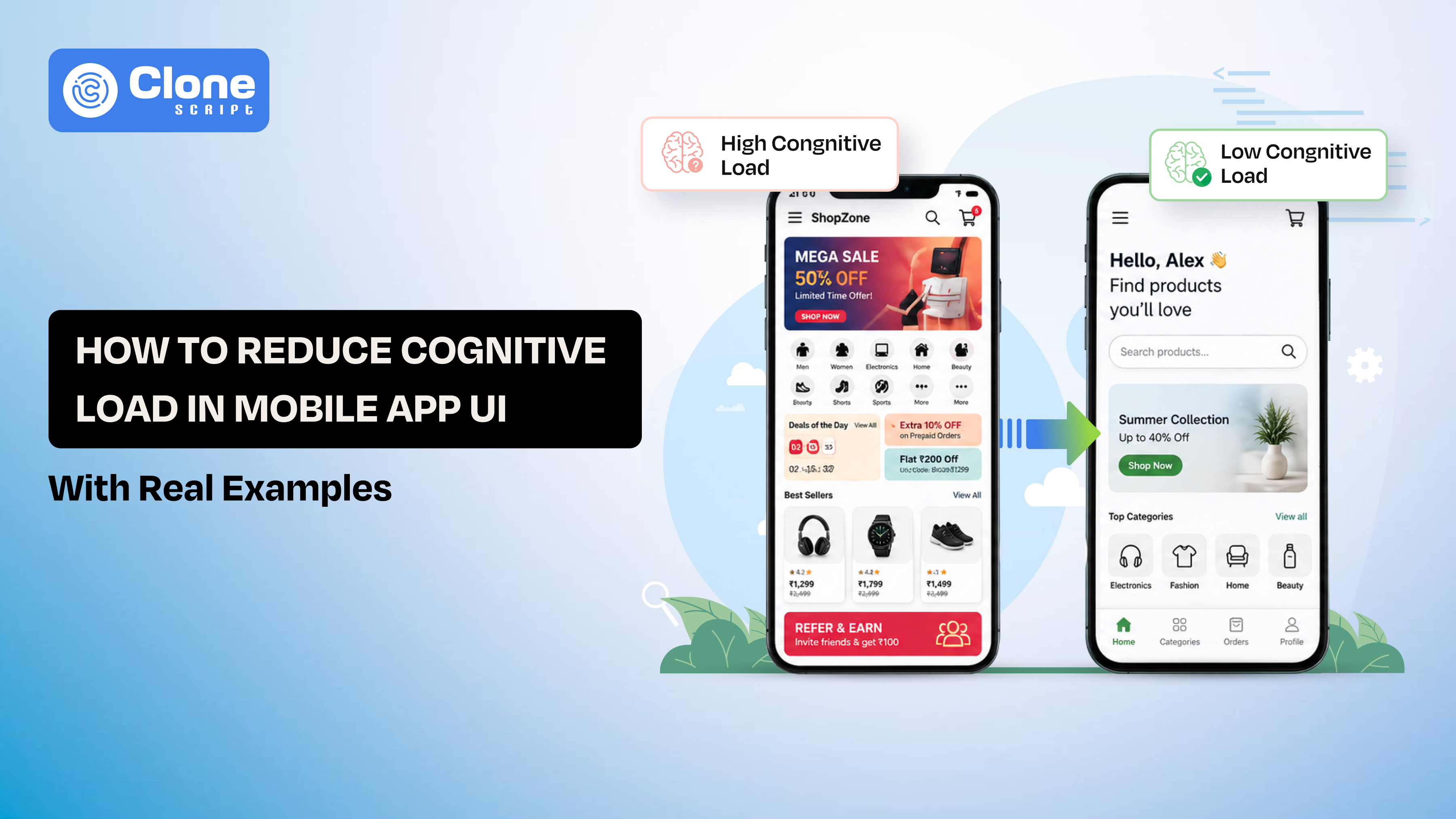 Reducing mobile app user interface cognitive load with an example explanation.Reducing mobile app user interface cognitive load with an example explanation.