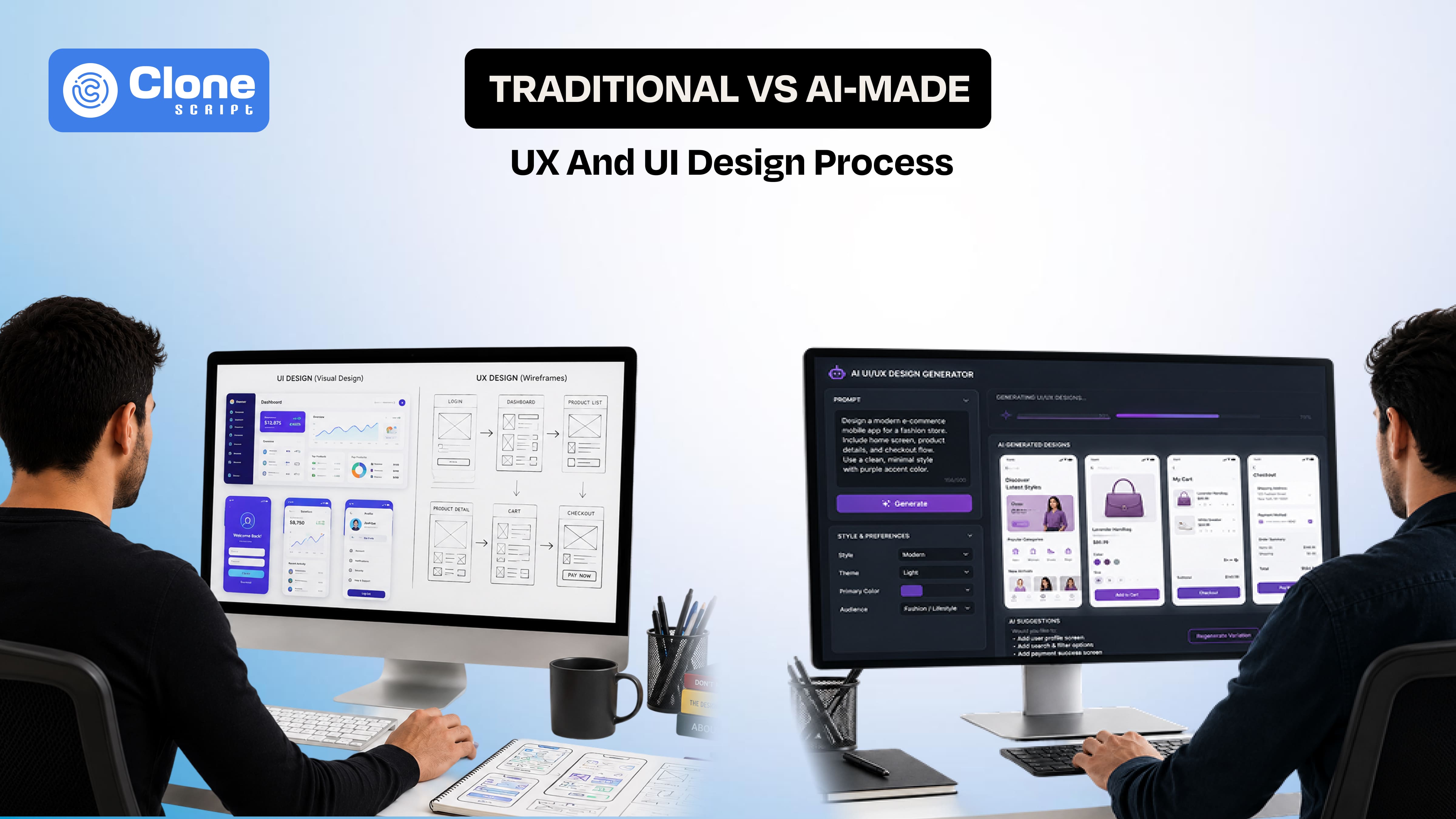 UX and UI Design Process Explained: Traditional Method vs AI-Made
