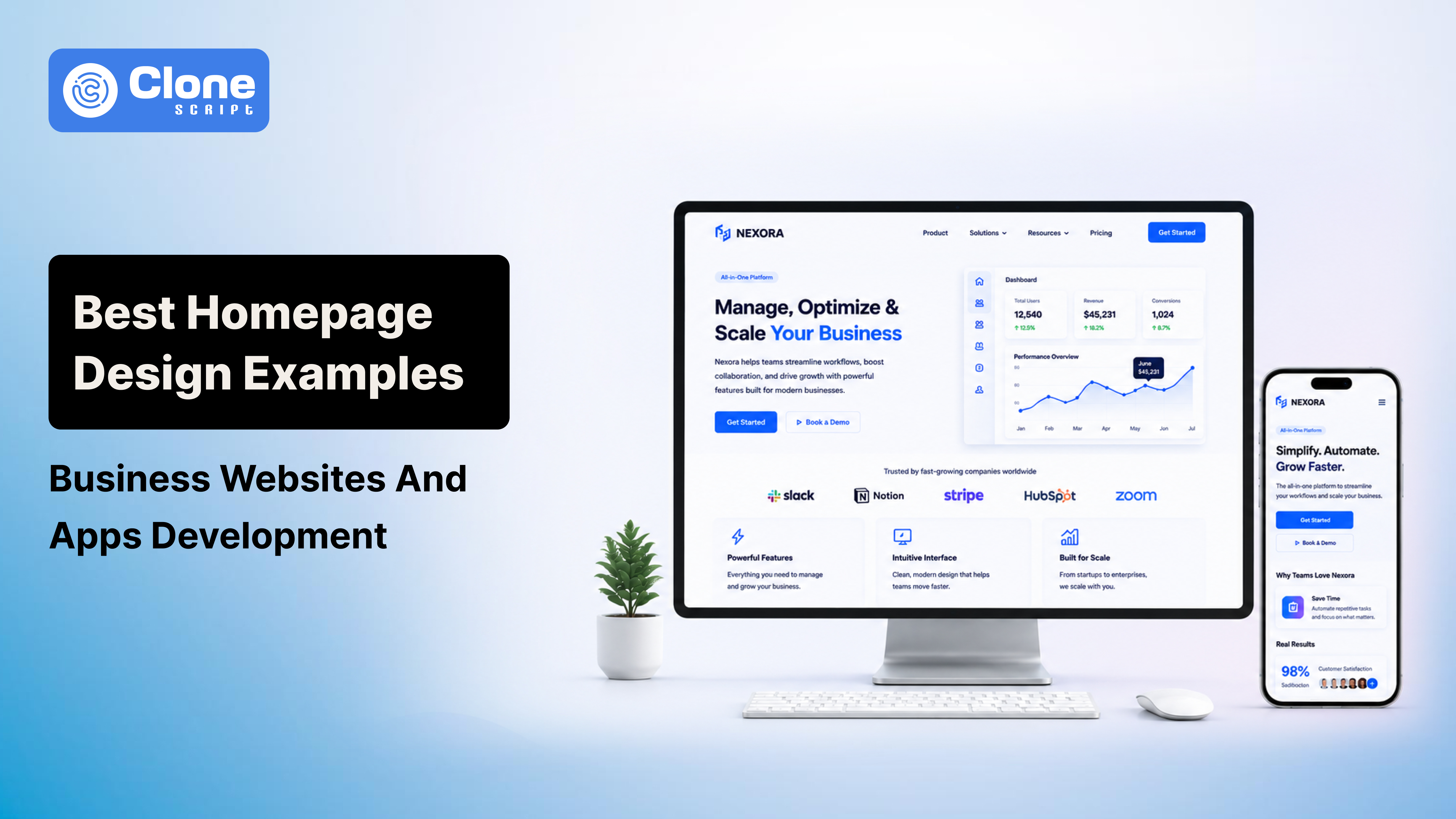 Best Homepage Design Examples for Business Websites and Apps Development