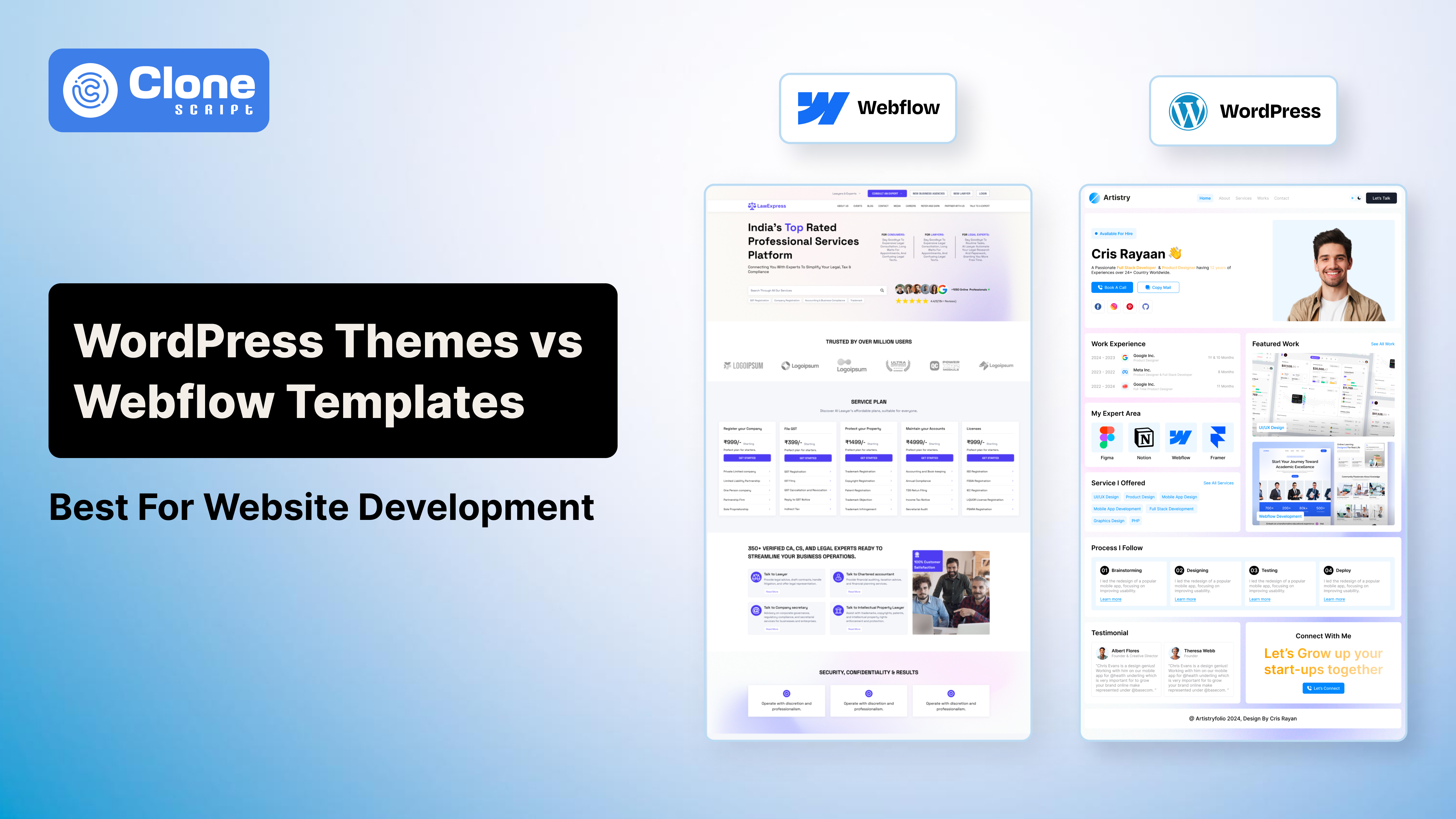 WordPress Themes vs Webflow Templates: Best for Website Development