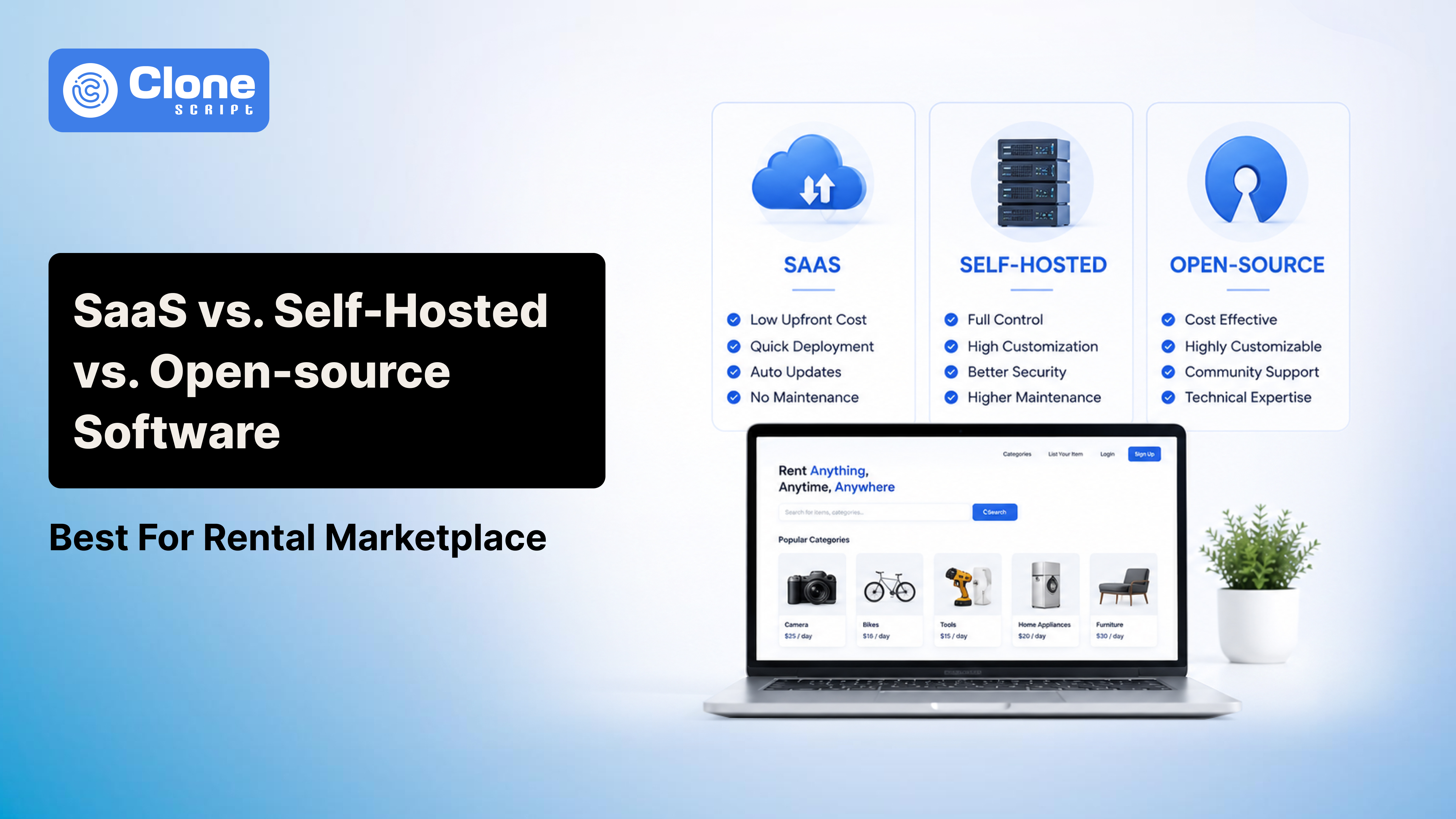 Compared SaaS vs Self-Hosted vs Open-Source Rental Marketplace Software