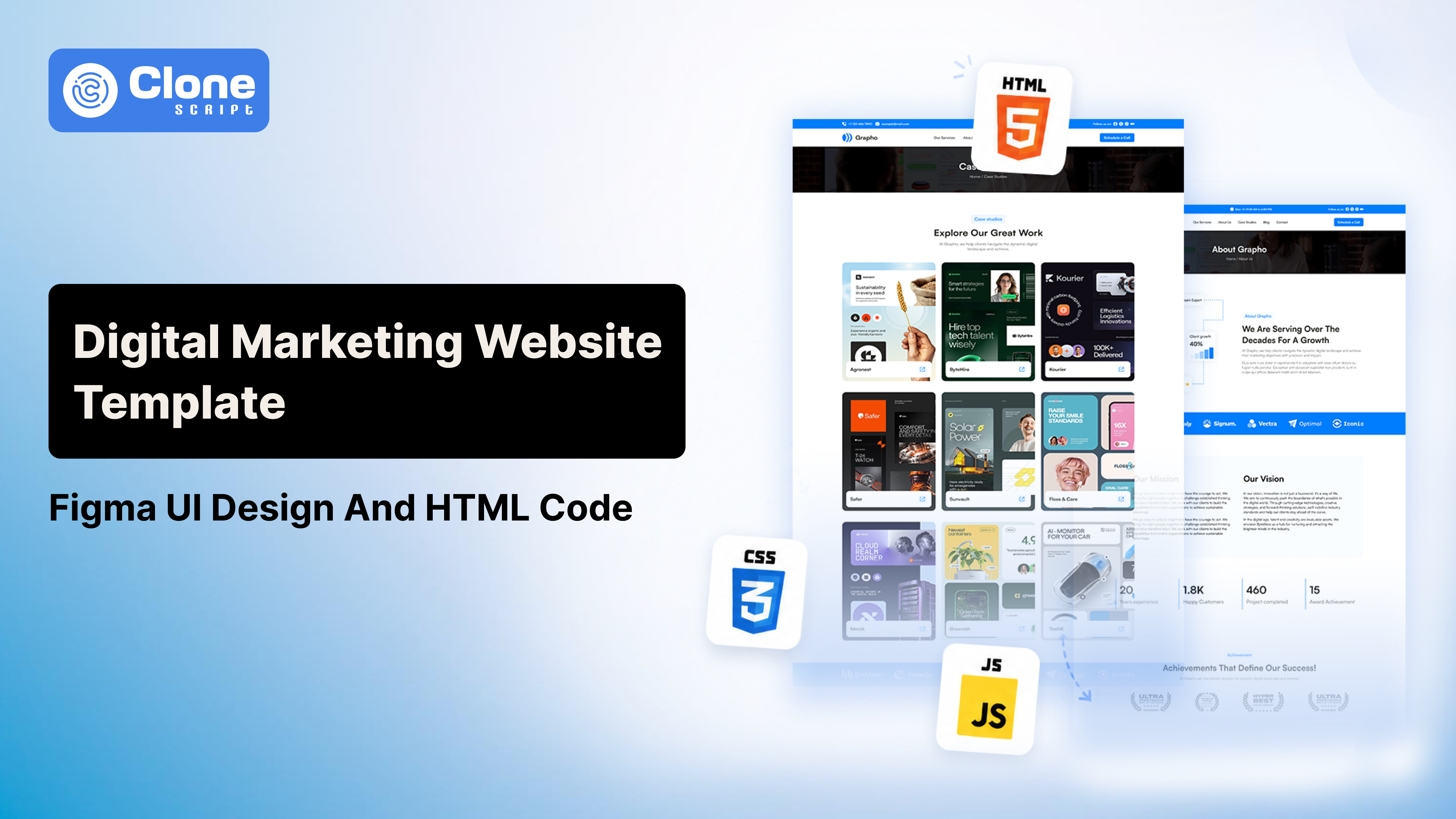 Digital Marketing Website Template: Figma UI Design and Responsive HTML Code