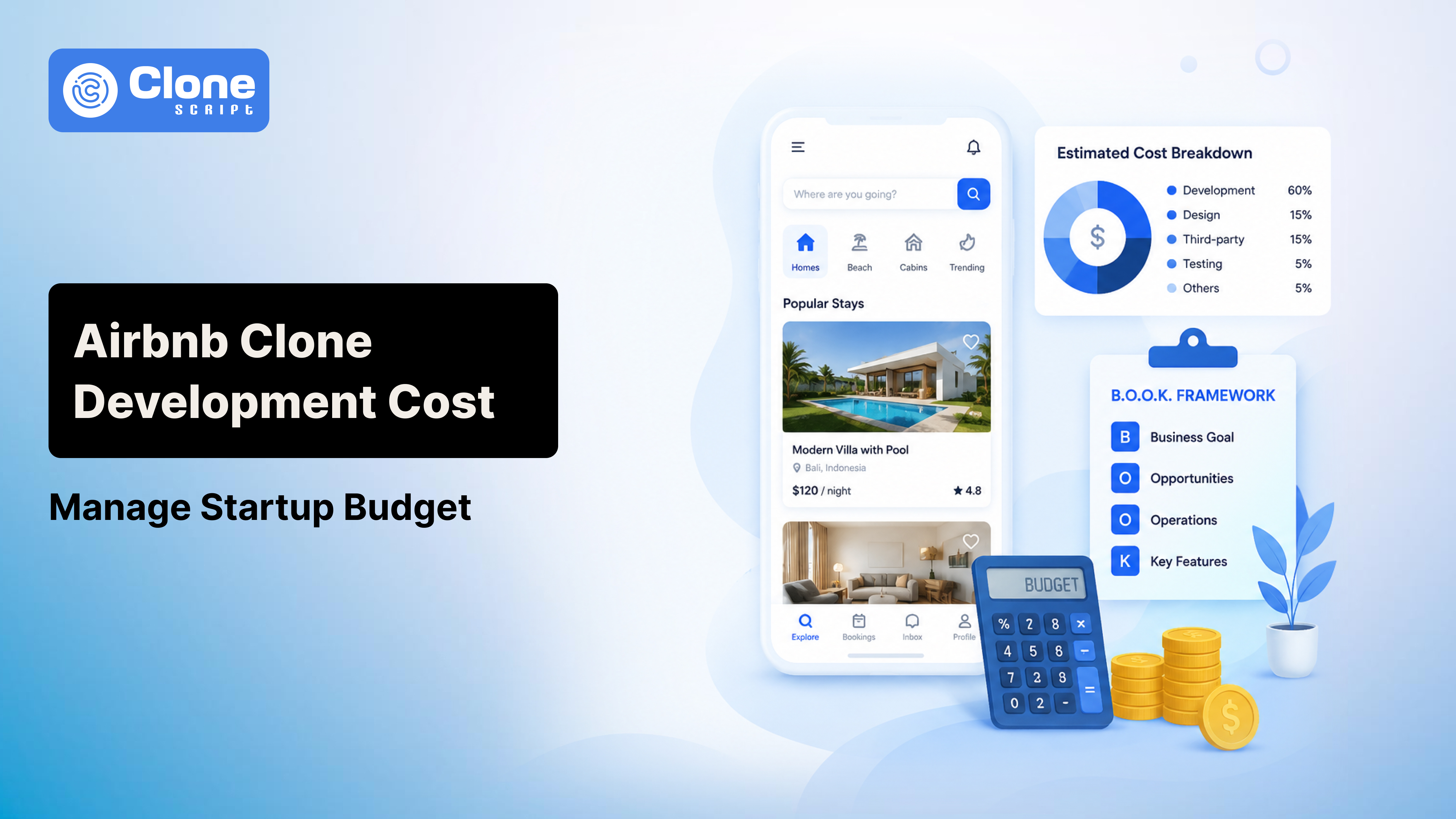 Airbnb Clone Development Cost Breakdown for Startups to Manage Budget